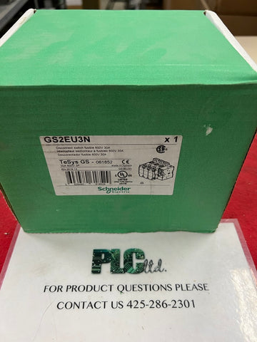 Schneider Electric GS2EU3N Disconnect Switch 600V 30A BRAND NEW