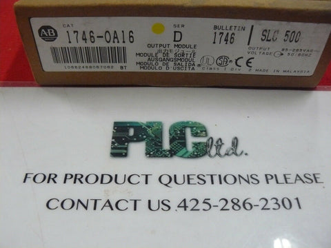 Allen Bradley New Original Package 1746-OA16 SLC 500 Ser D Ouput Module 1746OA16