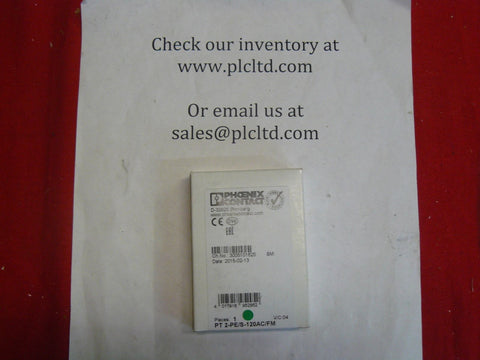 NEW! Phoenix Contact PT 2-PE/S-120AC/FM, 2856812 Plugtrab w/ Surge Suppress