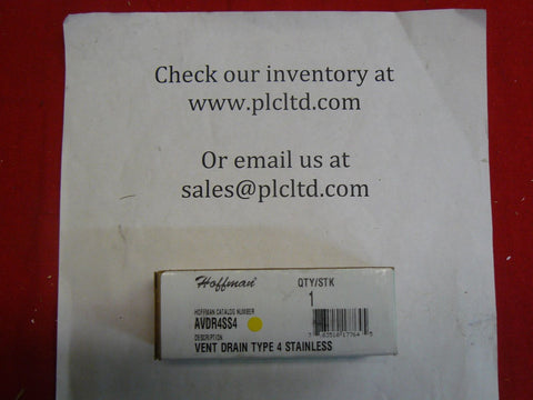 HOFFMAN AVDR4SS4 Vent Drain