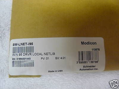 SW-LNET-195 NEW Modicon Win95 Local Netlib SWLNET195